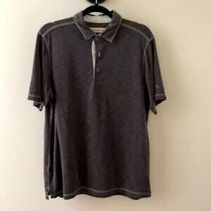 Tommy Bahama Mens Button Golf Shirt Navy Mens Medium